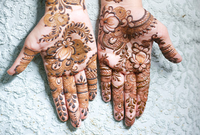 Henna pattern on hands