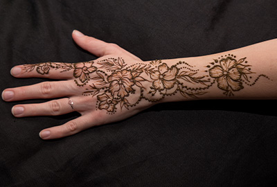 Henna on hand and arm