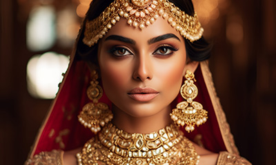 Woman with gold jewellery