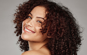 Woman with curly natural hair