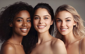 Models with different skin tones