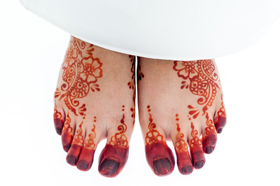 Henna on a womans feet