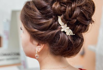 Woman with loose up do