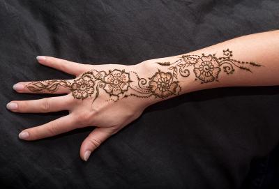 Henna design with flowers